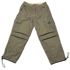 Vintage Abercrombie Fitch Pants Mens Large Green Paratrooper Cargo Military Y2K